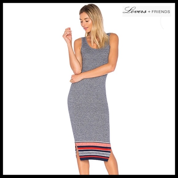 Lovers + Friends Dresses & Skirts - LOVERS + FRIENDS SLEEVELESS RIBBED MIDI DRESS